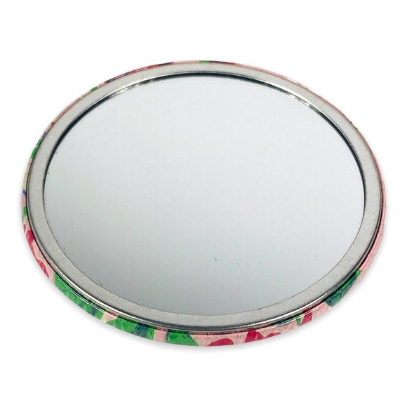 Vintage 1950's Wrapping Paper Upcycled Pocket Purse Mirror 3" - Picture 2 of 10